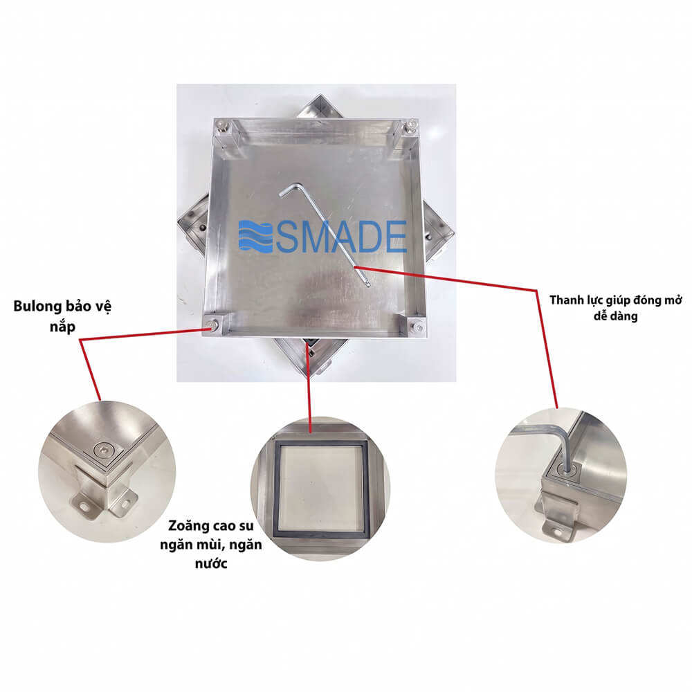 Nắp chờ hút bể phốt Inox 304 S2-250