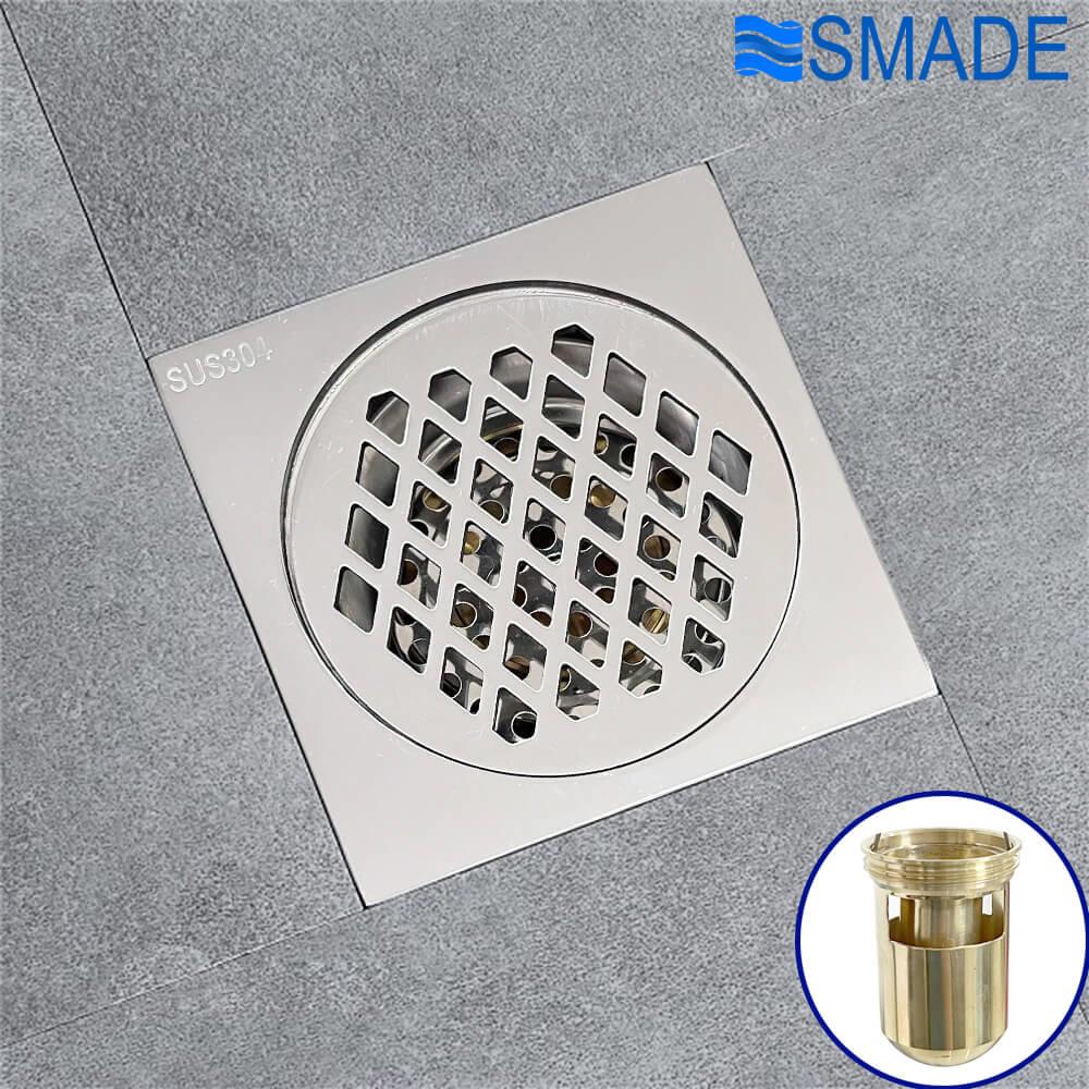 Ga thoát sàn ngăn mùi hôi CF6B kích thước 100x100, lắp ống D60/75/90