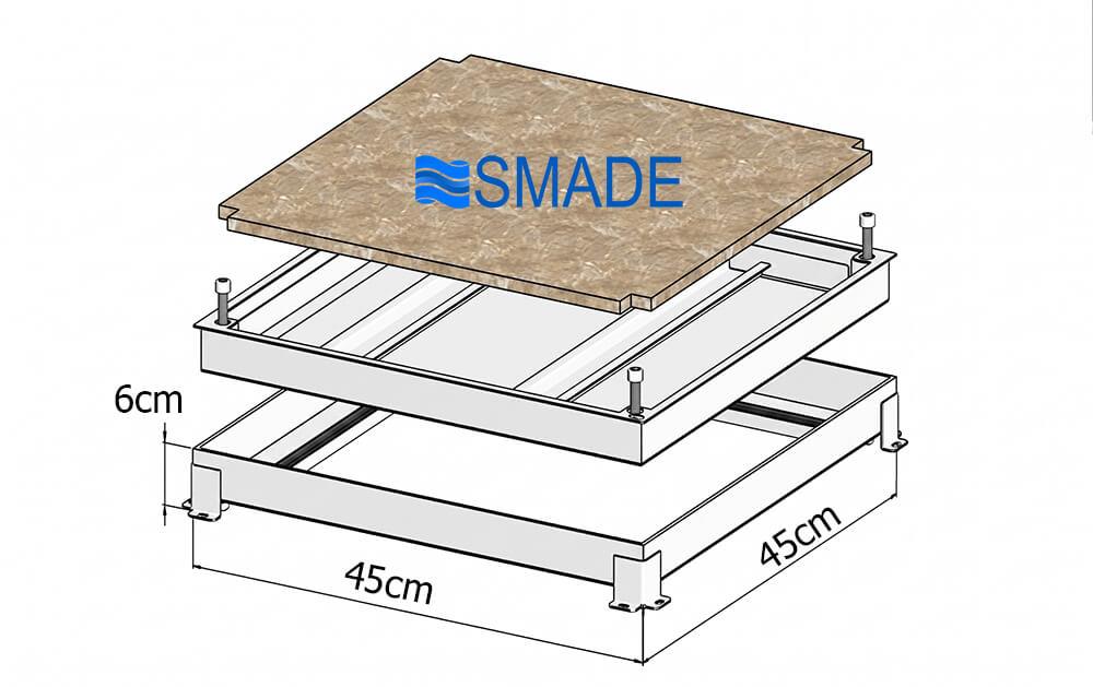Nắp bể nước ngầm chịu lực thiết kế gioăng cao su Kép, Inox 304, kích thước 45x45cm