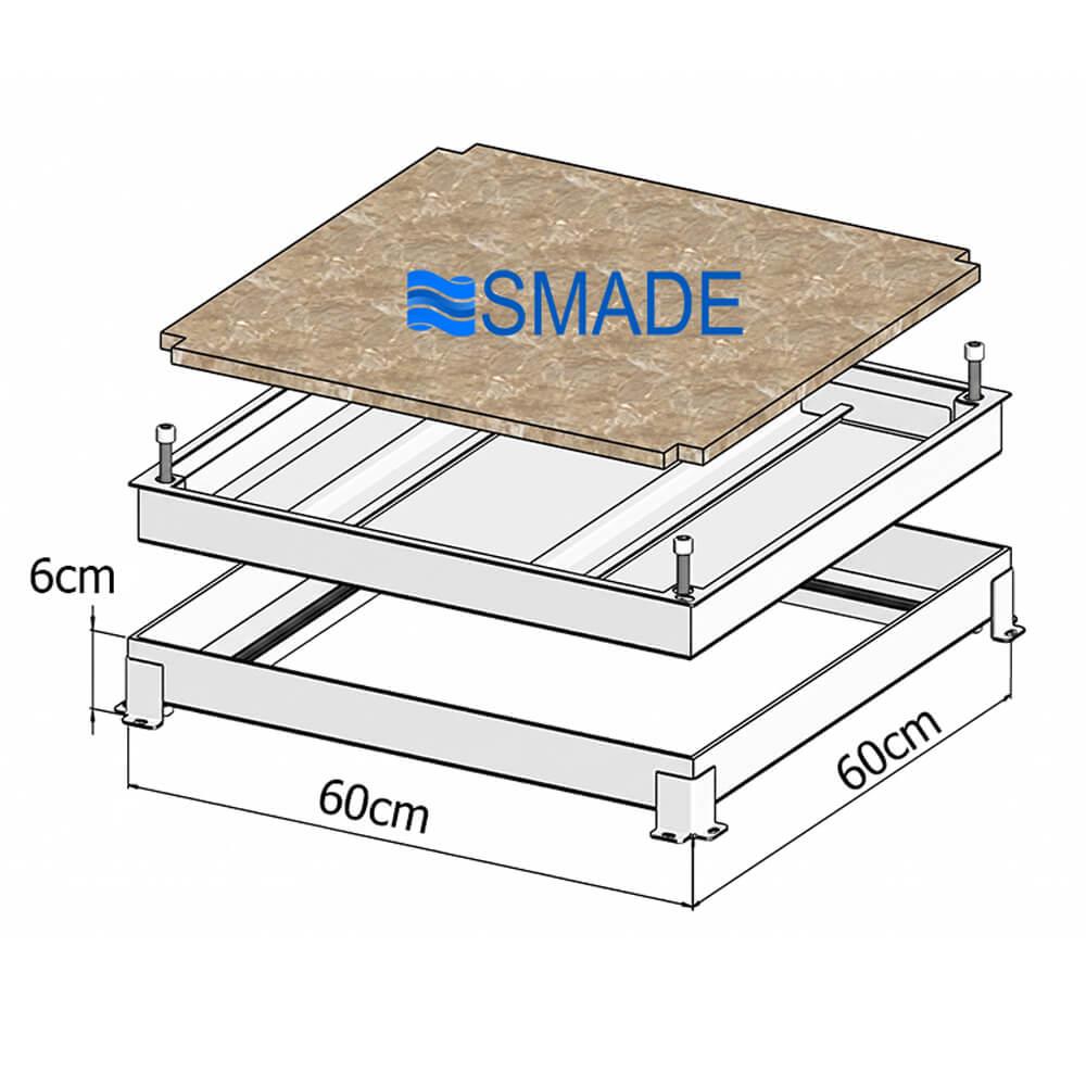 Nắp bể nước ngầm KT 60x60, Gioăng cao su kép chống nước, chịu tải cao - SMC08-500