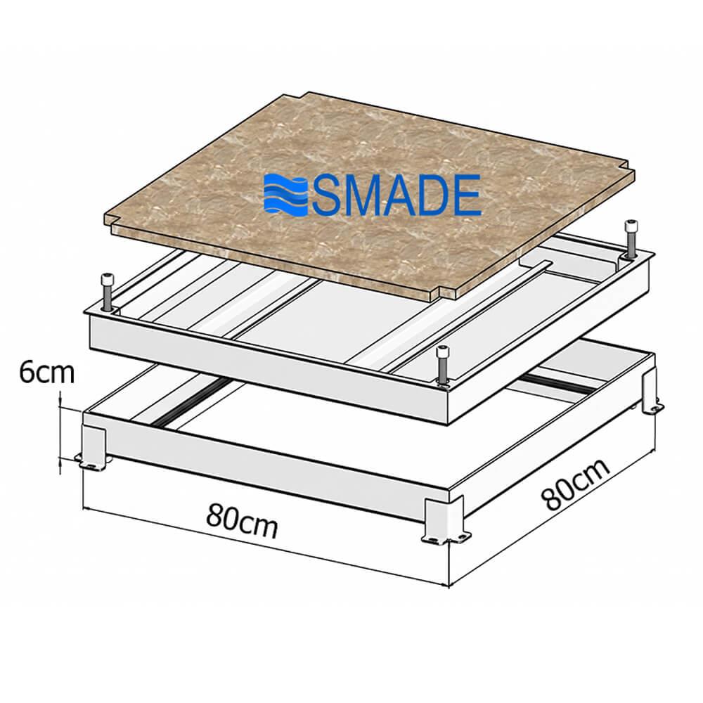 Nắp bể nước ngầm KT 80x80, Gioăng cao su kép chống nước, chịu tải cao - SMC08-800