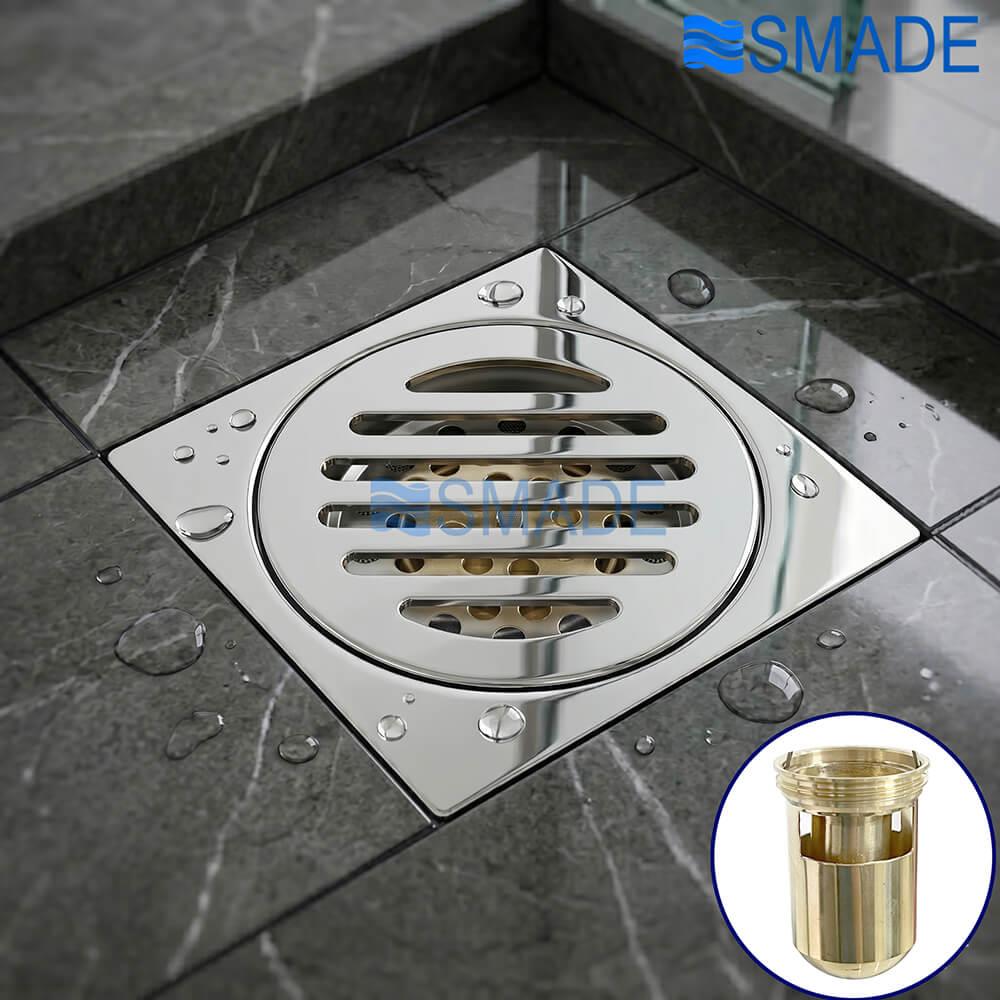 Thoát sàn ngăn mùi Inox CF6B kích thước 100x100, lắp ống D60/D90