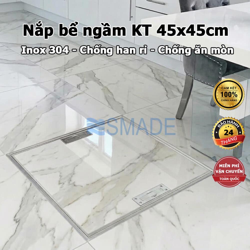 Nắp bể nước ngầm Inox 304 kích thước 45x45 model S1-45