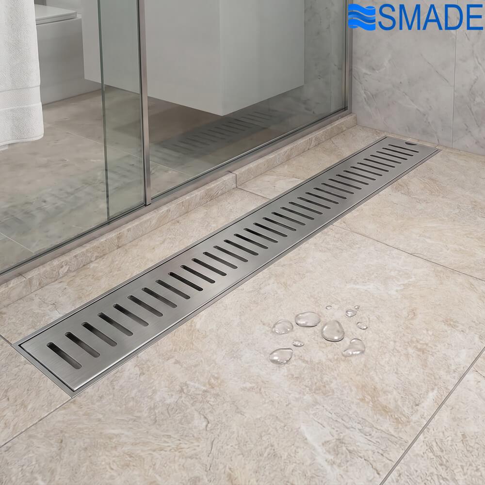 Phễu thoát sàn nhà tắm dài TD-01 inox 304, chiều rộng 100mm kích thước chiều dài theo yêu cầu